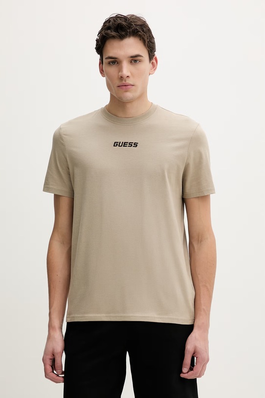 Guess t-shirt bawełniany COCHISE regular beżowy Z6RI00.I3Z14