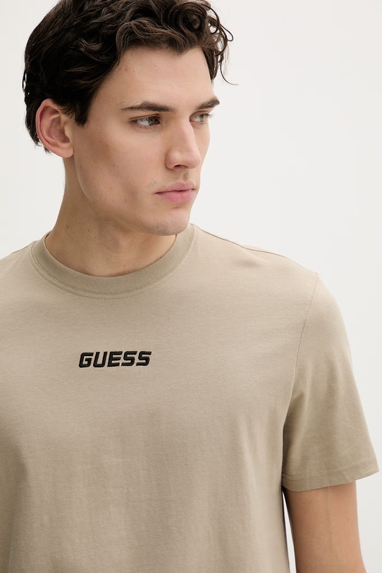 Guess t-shirt bawełniany COCHISE beżowy Z6RI00.I3Z14