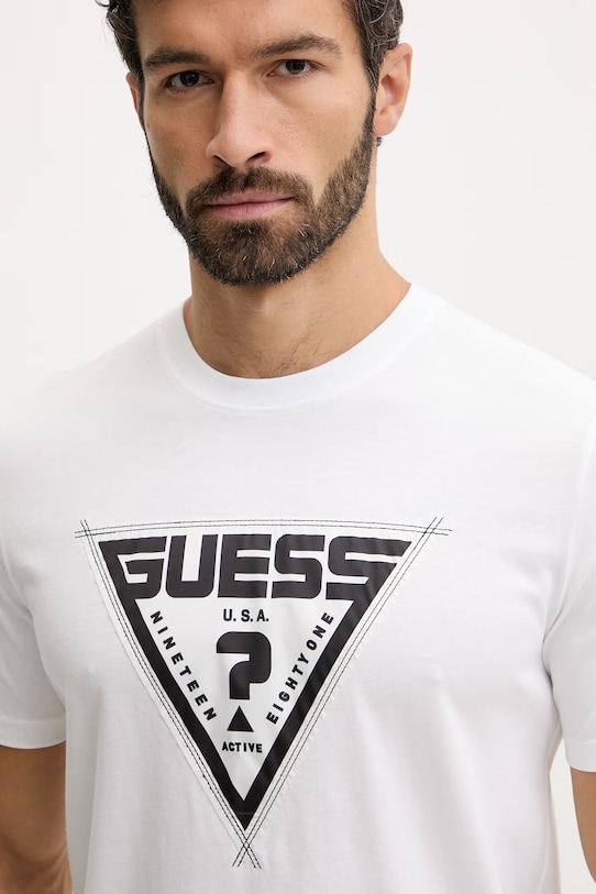 Guess t-shirt bawełniany LUTA biały Z6RI03.I3Z14