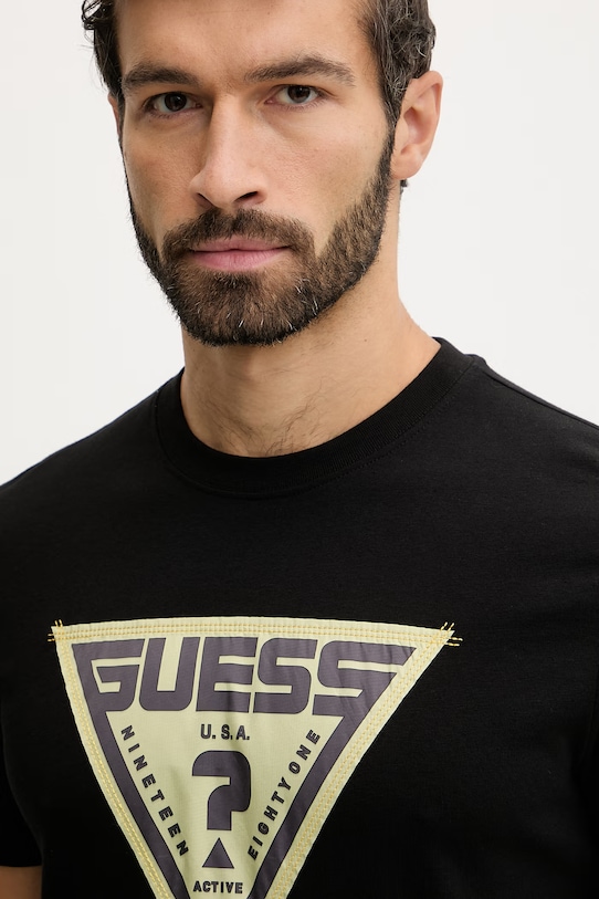 Guess t-shirt bawełniany LUTA czarny Z6RI03.I3Z14