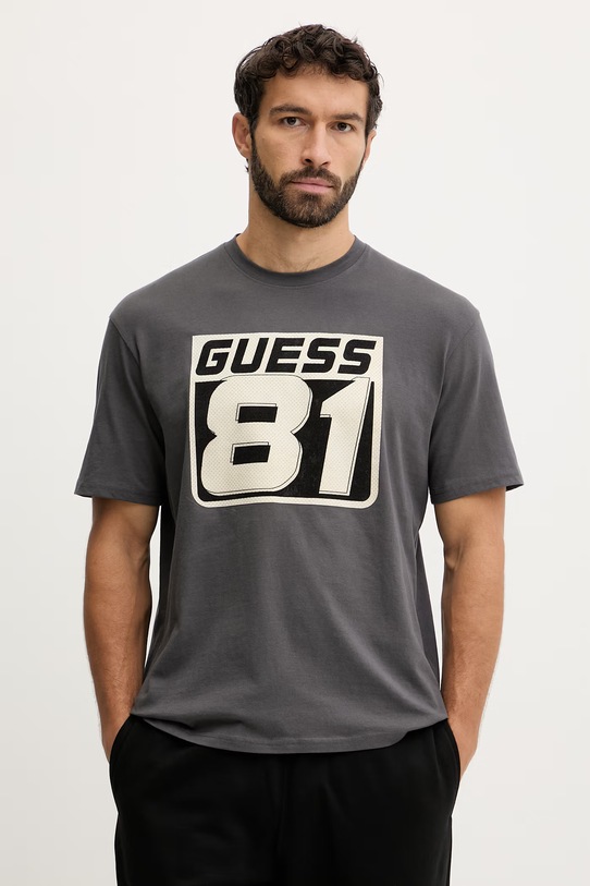 Guess t-shirt bawełniany OPA nadruk szary Z6RI04.I3Z14