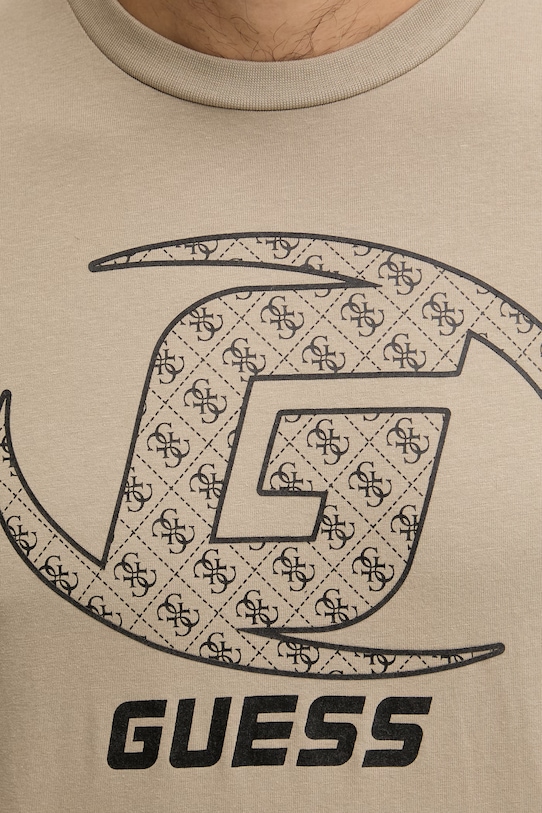 Guess t-shirt bawełniany KELE Z6RI06.I3Z14 beżowy