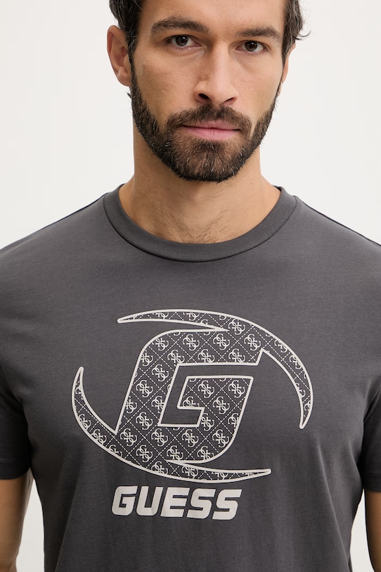 Guess t-shirt bawełniany KELE szary Z6RI06.I3Z14