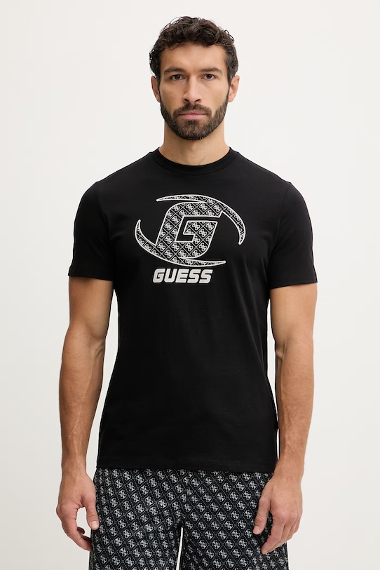 Guess t-shirt bawełniany KELE nadruk czarny Z6RI06.I3Z14
