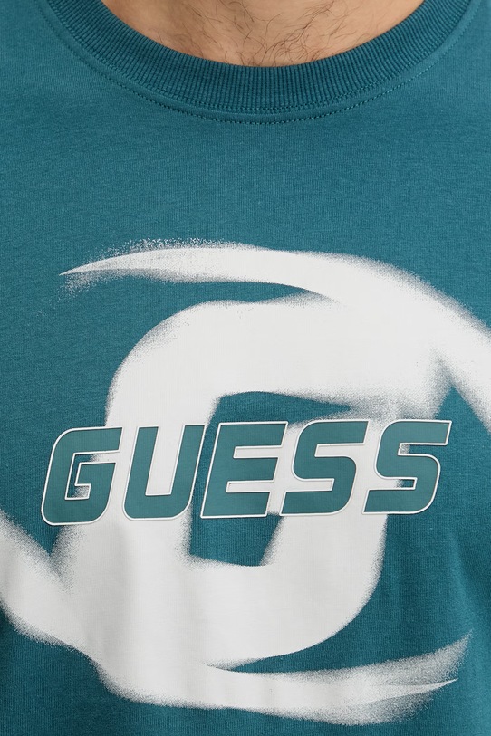Guess t-shirt bawełniany LOKNI Z6RI09.I3Z14 turkusowy