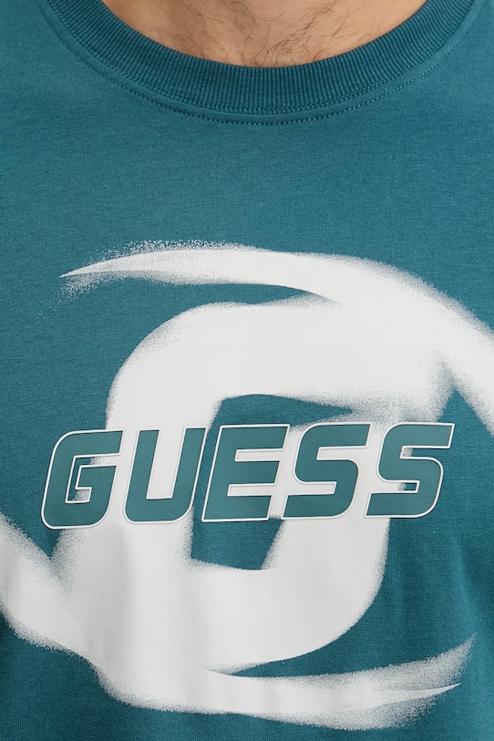 Guess t-shirt bawełniany LOKNI Z6RI09.I3Z14 turkusowy