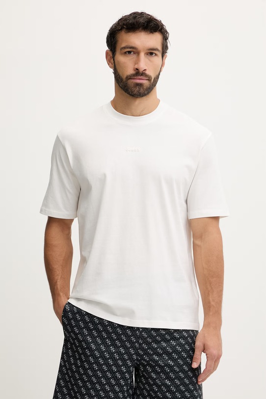 Guess t-shirt bawełniany GIANO nadruk beżowy Z6RI16.I3Z14