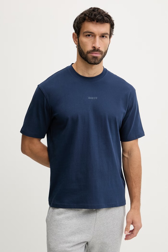 Guess t-shirt bawełniany GIANO nadruk granatowy Z6RI16.I3Z14