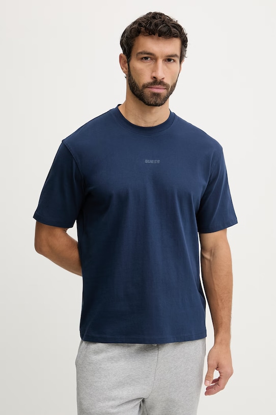 Guess t-shirt bawełniany GIANO nadruk granatowy Z6RI16.I3Z14