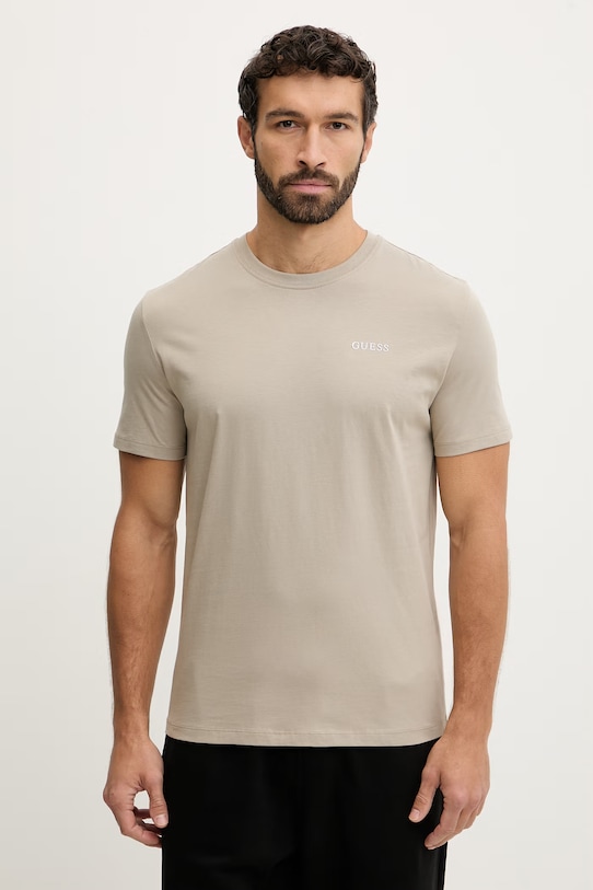 Guess t-shirt bawełniany MARZIO nadruk beżowy Z6RI17.I3Z14