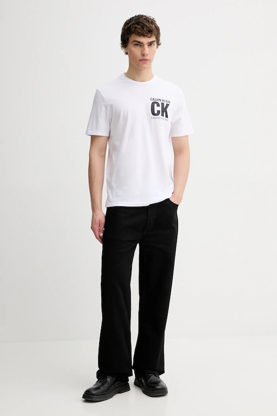 Calvin Klein t-shirt bawełniany LV04RE819G biały SS26