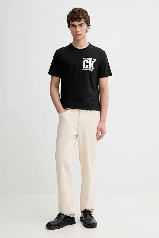 Calvin Klein t-shirt bawełniany LV04RE819G czarny SS26