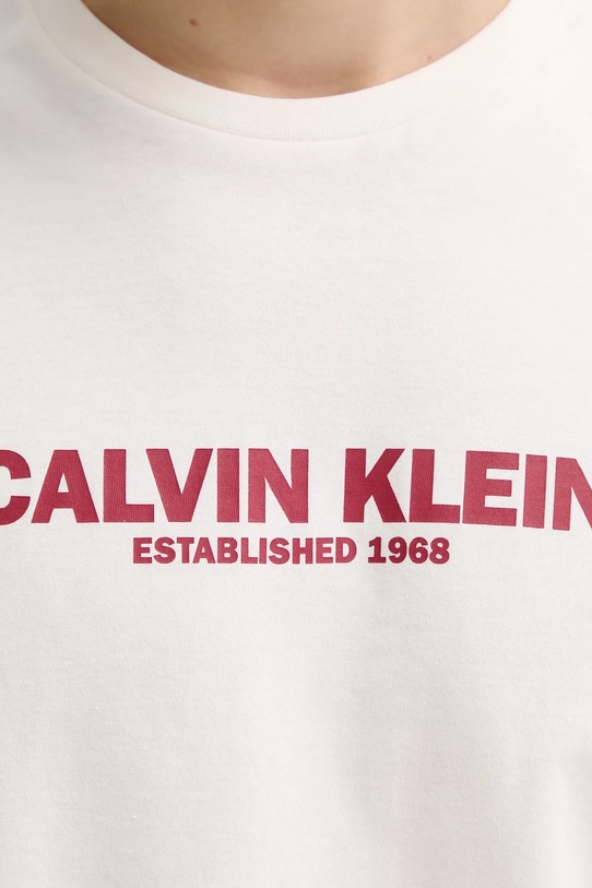Calvin Klein t-shirt bawełniany LV04RE820G beżowy