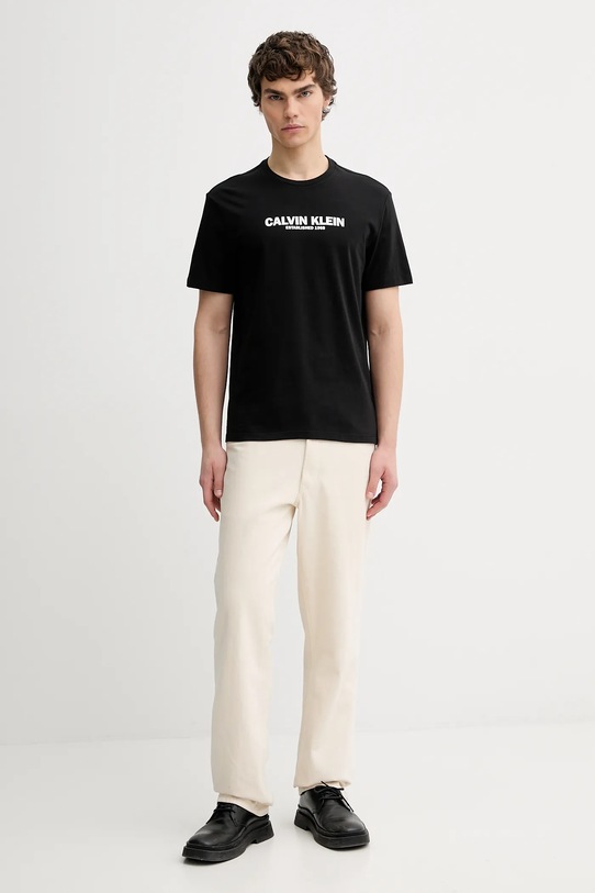 Calvin Klein t-shirt bawełniany LV04RE820G czarny SS26
