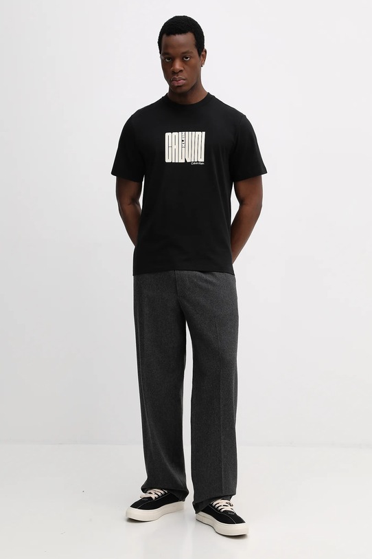 Хлопковая футболка Calvin Klein LV04RE832G чёрный SS26