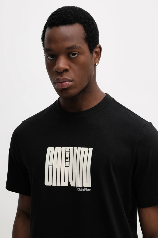 Хлопковая футболка Calvin Klein чёрный LV04RE832G