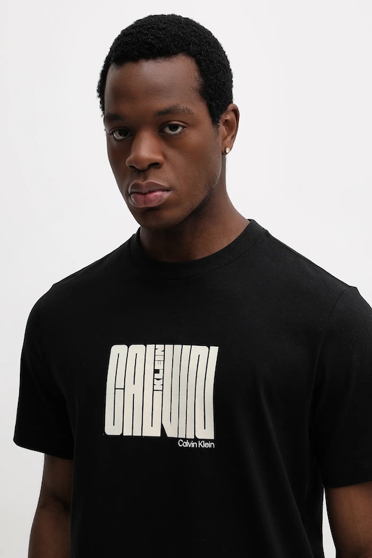 Хлопковая футболка Calvin Klein чёрный LV04RE832G