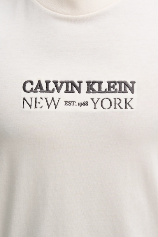 Calvin Klein t-shirt bawełniany LV04RE833G beżowy