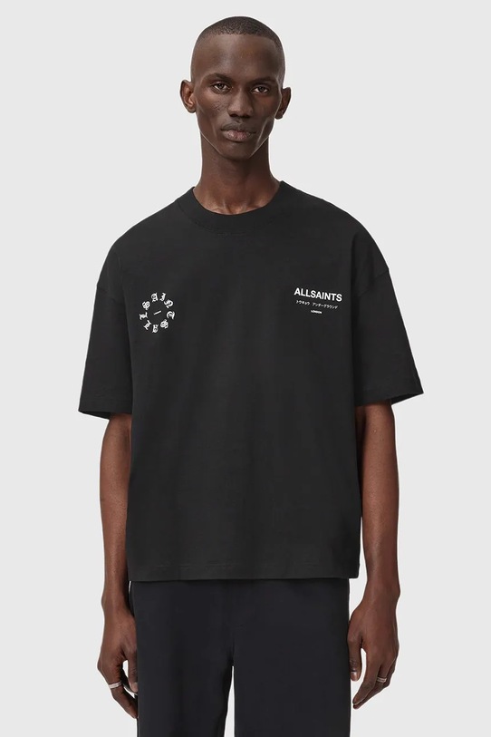 AllSaints t-shirt bawełniany nadruk czarny M042PD