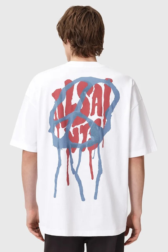 AllSaints t-shirt bawełniany nadruk biały M035PD