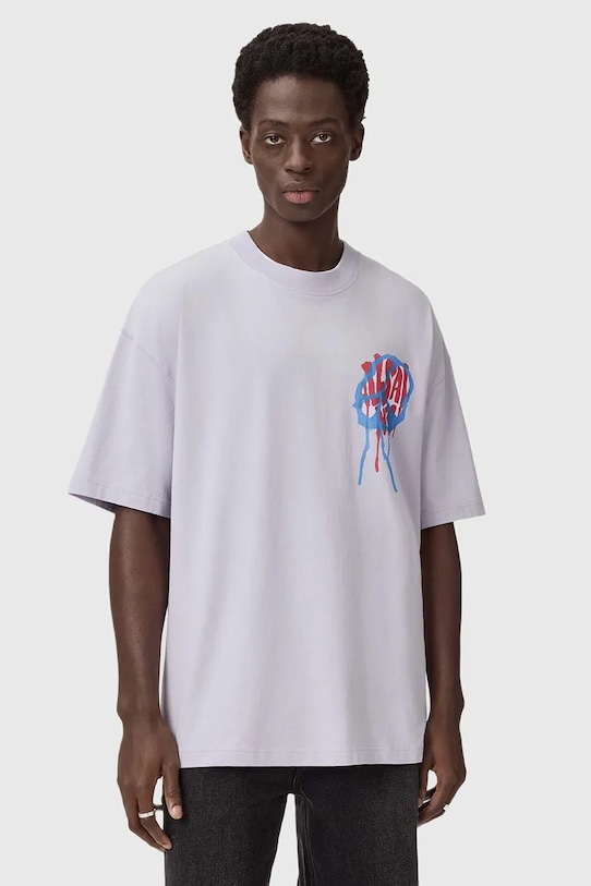AllSaints t-shirt bawełniany M035PD fioletowy SS26