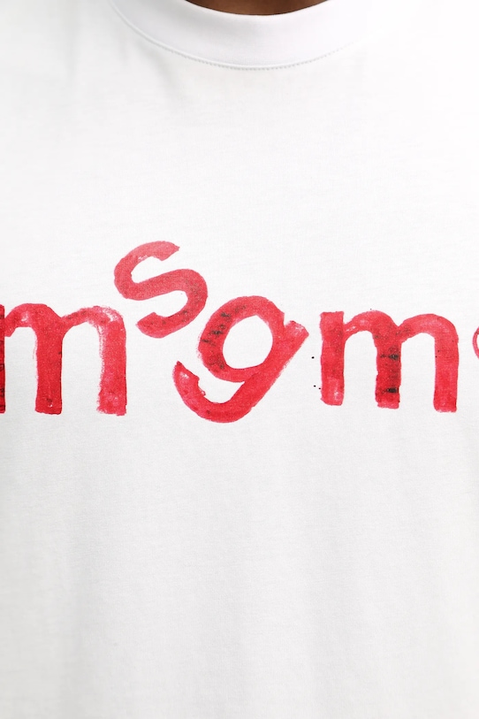 MSGM t-shirt bawełniany 4040MM117D.267002 biały