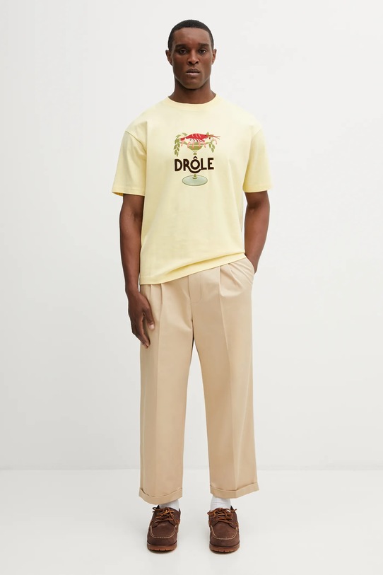 Drôle de Monsieur t-shirt bawełniany Lobster Cup J.TS289.CO248.LYL żółty