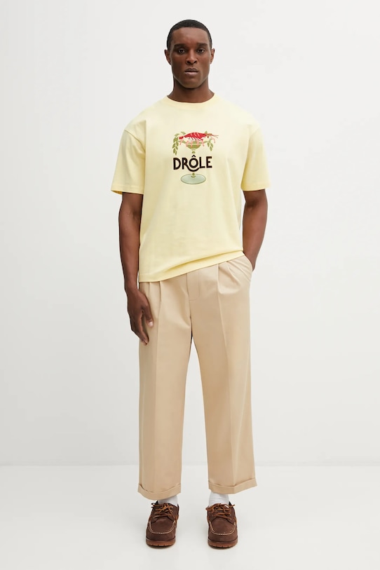Drôle de Monsieur t-shirt bawełniany Lobster Cup J.TS289.CO248.LYL żółty