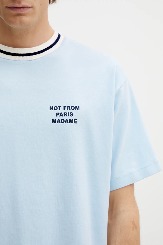 Pamučna majica Drôle de Monsieur Slogan Sport plava J.TS189.CO002.LBE
