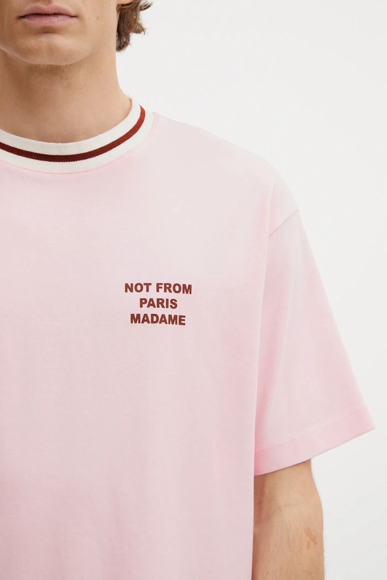 Bavlněné tričko Drôle de Monsieur Slogan Sport růžová J.TS189.CO002.LPI