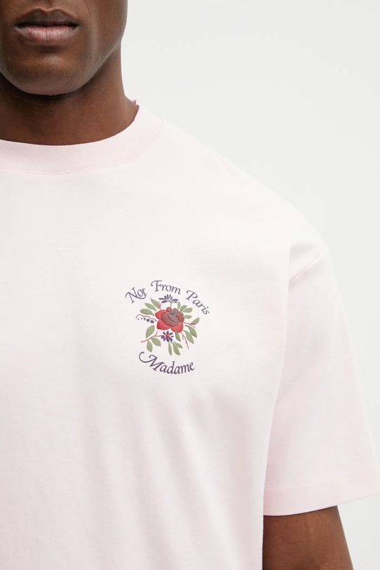 Drôle de Monsieur t-shirt bawełniany Slogan Rose różowy J.TS210.CO002.LPI