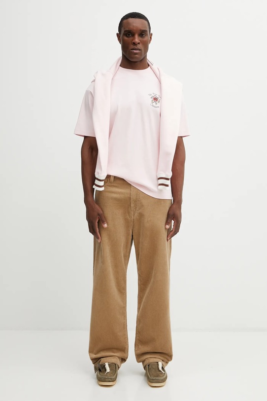 Drôle de Monsieur t-shirt bawełniany Slogan Rose J.TS210.CO002.LPI różowy