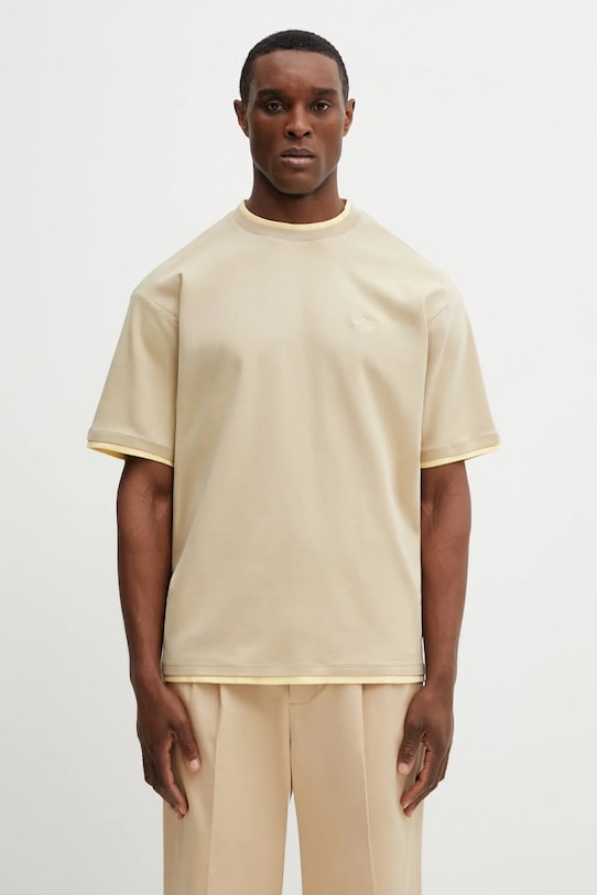 Drôle de Monsieur t-shirt bawełniany D Miroir gładkie beżowy J.TS288.CO002.BG