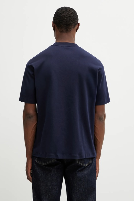 Ρούχα Βαμβακερό μπλουζάκι Drôle de Monsieur Cocktail J.TS291.CO002.NY σκούρο μπλε