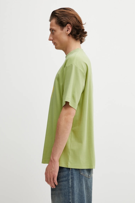 Bavlněné tričko Drôle de Monsieur Slogan Hibiscus J.TS292.CO002.LOL zelená SS26