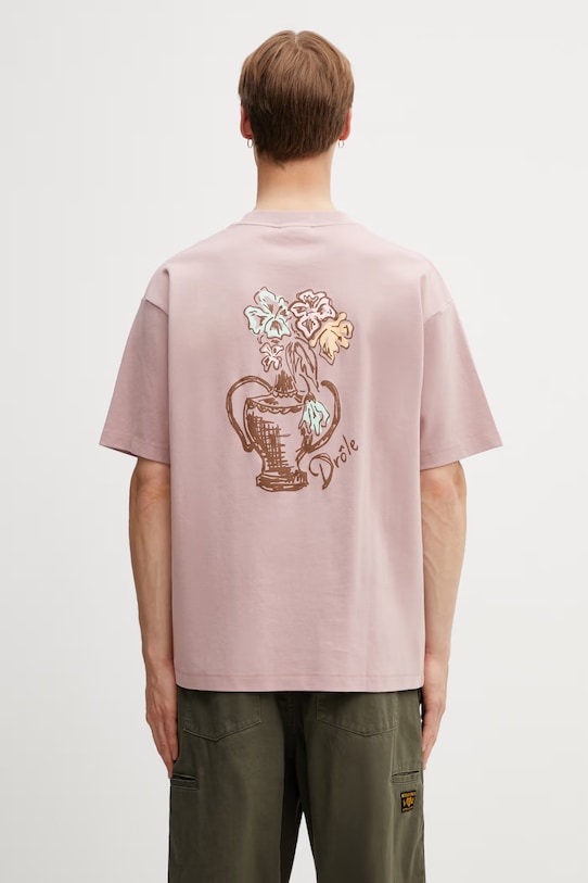 Drôle de Monsieur Vase Havana t-shirt bawełniany męski różowy K.TS308.CO002.OPI