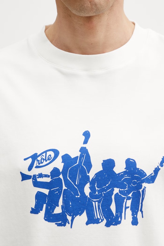 Drôle de Monsieur Musiciens T-shirt męski bawełniany beżowy K.TS306.CO002.OW