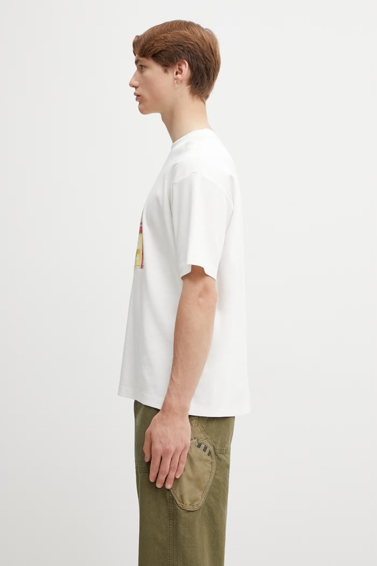 Drôle de Monsieur Drôle Café t-shirt męski bawełniany K.TS307.CO002.OW biały SS26