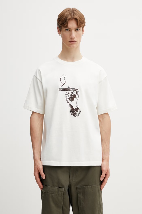 Drôle de Monsieur Cuba t-shirt bawełniany męski beżowy K.TS314.CO248.OW