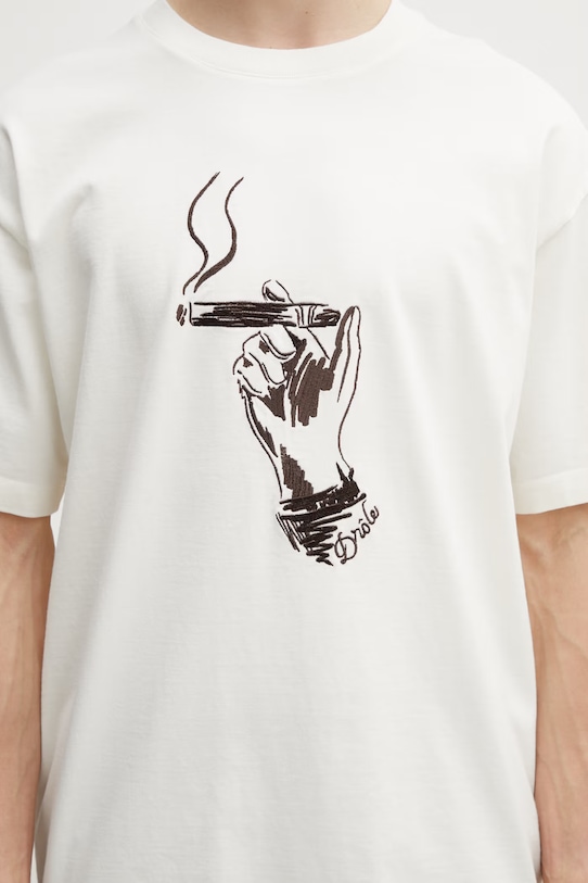 Drôle de Monsieur tričko pánské bavlněné Cuba béžová K.TS314.CO248.OW