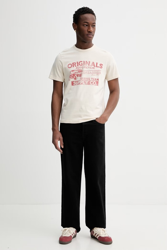 Guess Originals t-shirt bawełniany M6RI54.K8FQ4 beżowy SS26