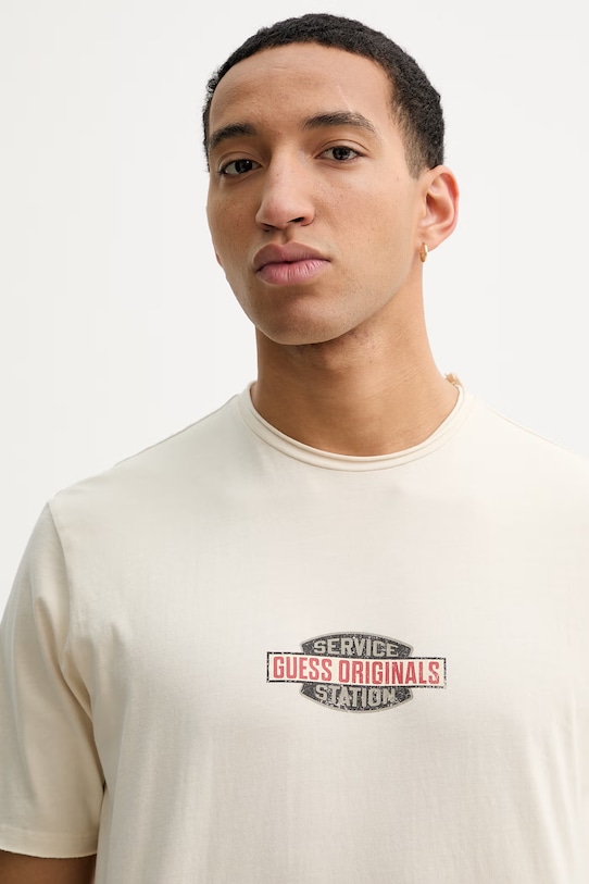 Guess Originals t-shirt bawełniany beżowy M6RI57.K8FQ4