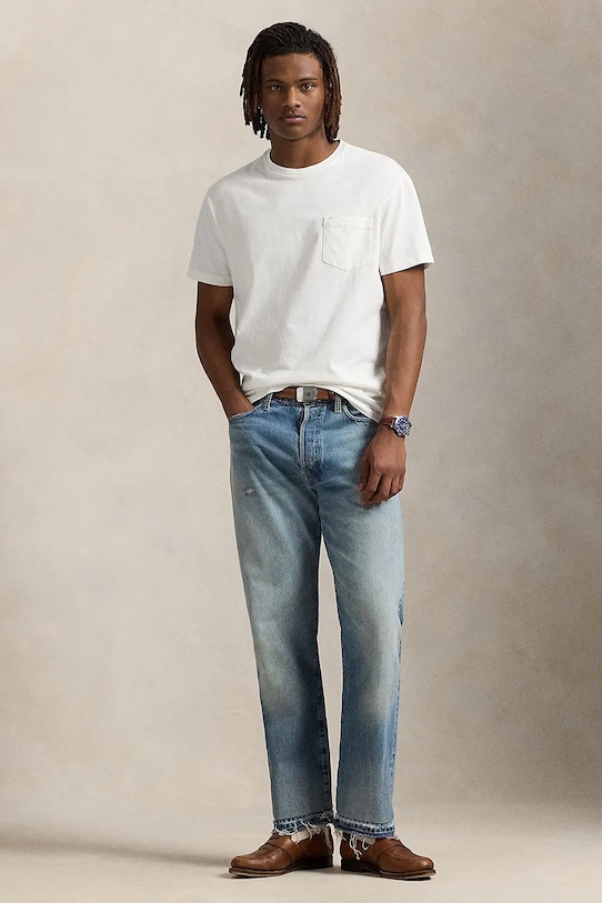 Odzież Polo Ralph Lauren t-shirt bawełniany 710977904 beżowy