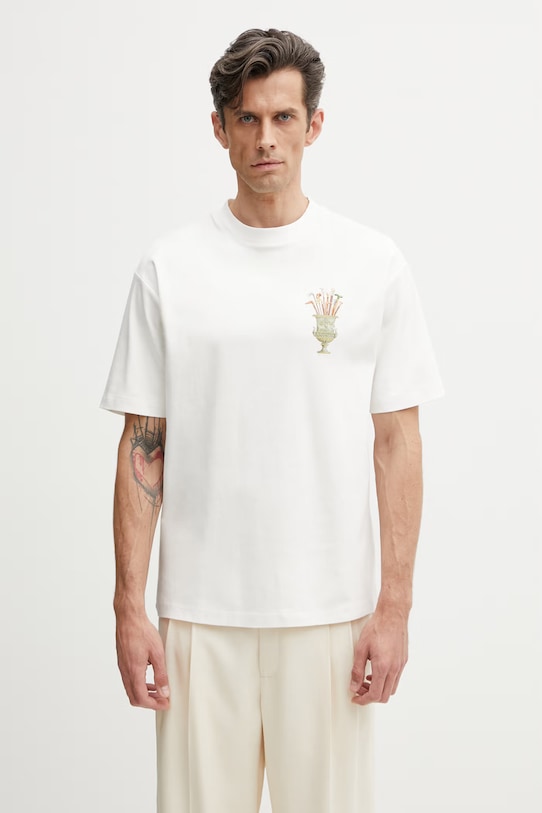 Drôle de Monsieur tričko pánské bavlněné Cannes béžová K.TS313.CO002.OW