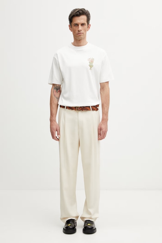 Drôle de Monsieur tričko pánské bavlněné Cannes K.TS313.CO002.OW béžová