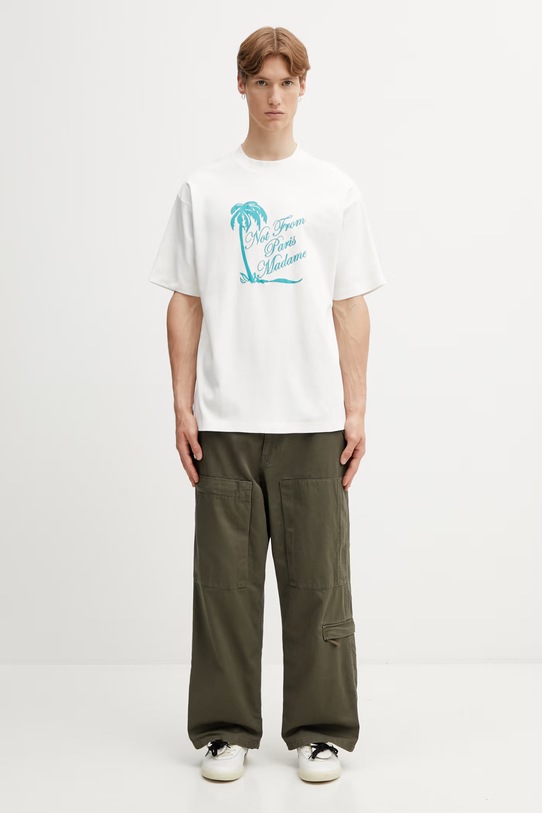 Drôle de Monsieur футболка для мужчин из хлопка Slogan Palmiers K.TS297.CO002.OW белый