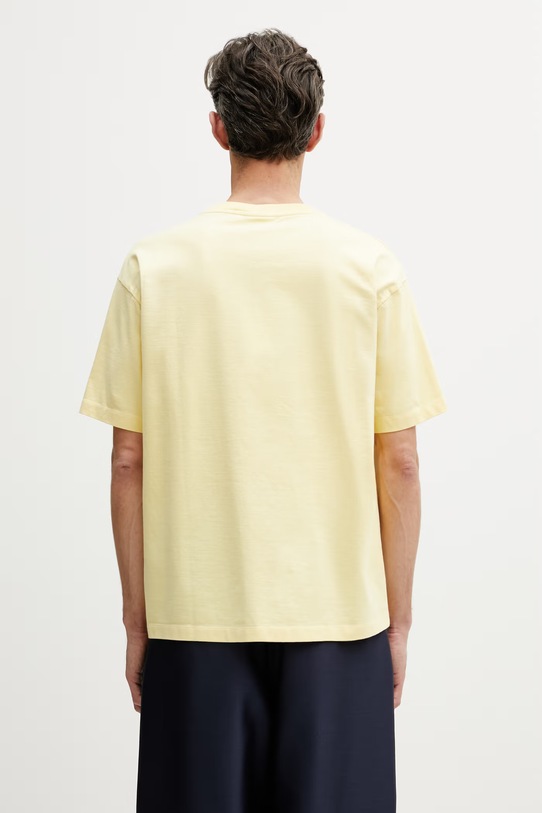 Clothing Drôle de Monsieur D Hibiscus Broddée t-shirt Men's cotton K.TS316.CO248.LYL yellow