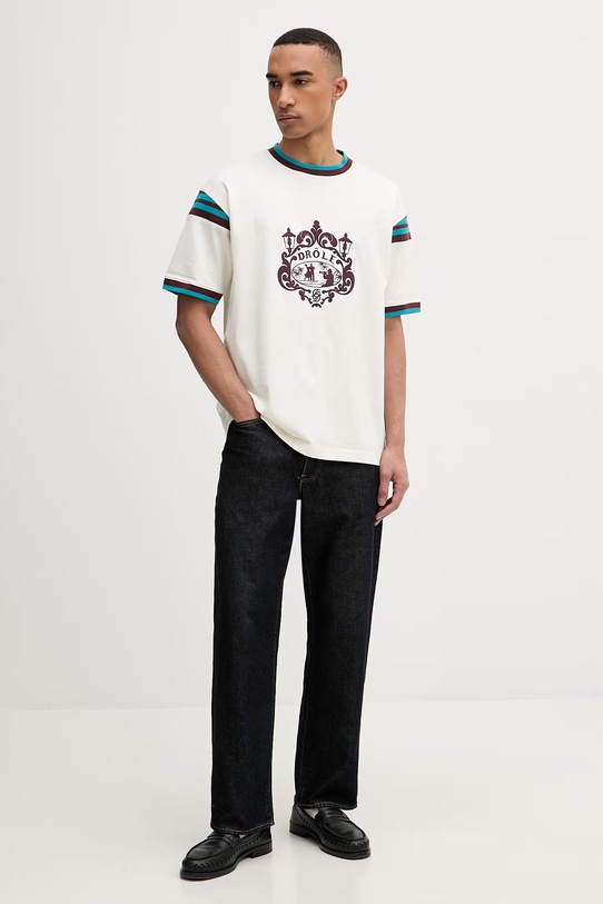 Drôle de Monsieur Danseurs t-shirt bawełniany męski K.TS293.CO248.OW beżowy SS26