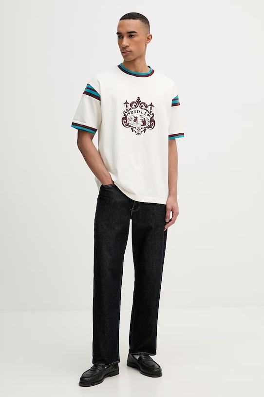 Drôle de Monsieur Danseurs t-shirt bawełniany męski K.TS293.CO248.OW beżowy SS26