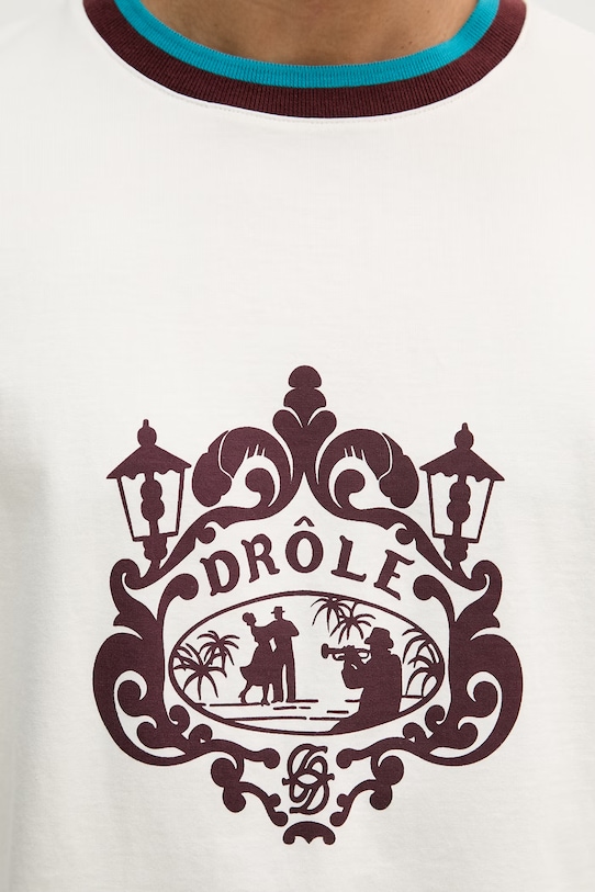 Drôle de Monsieur Danseurs t-shirt bawełniany męski K.TS293.CO248.OW beżowy